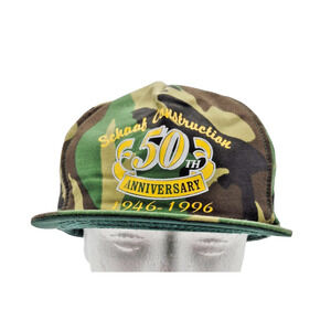 Vtg 90s Trucker Hat Schaaf Construction 50th Anniversary Cap Snapback Camoflauge